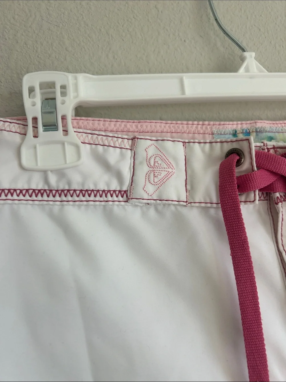 Insane Y2K Roxy White & Pink Unisex Board Shorts With Flowers